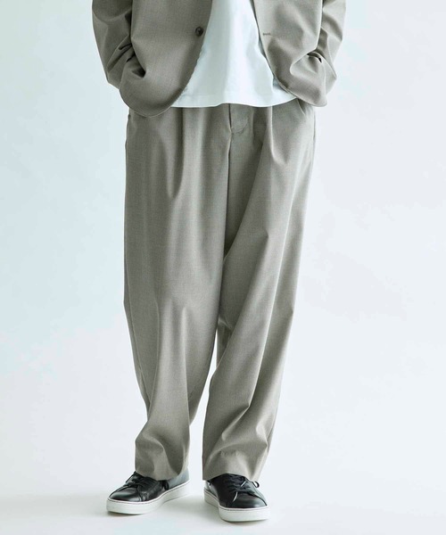 ADAM ET ROPE'（アダムエロペ）の「ワイドイージー ルームスラックス/セットアップ対応（スラックス・メンズ・ブラック/ベージュ系その他/ベージュ系その他2/ブルー系その他2・S/M/L）」の21枚目の写真