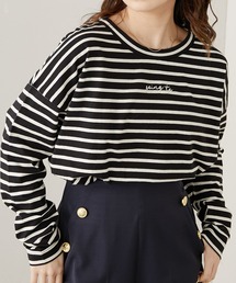 Chico | 刺繍ボーダールーズロンT(Tシャツ/カットソー)