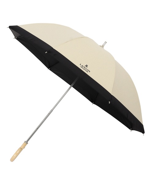 新品 ランバン コレクション 日傘 傘 長傘 黒 LANVIN COLLECTION 傘 晴雨兼用日傘 グログランリボン