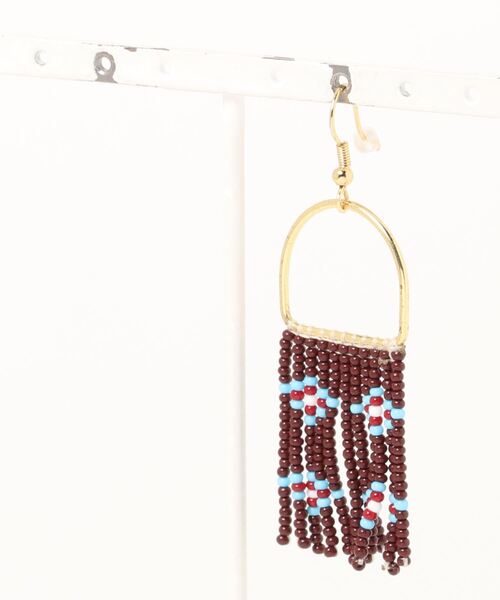 チャイハネ（チャイハネ）の「【チャイハネ】タルティアピアス 片耳用1pcs（ピアス（片耳用）・レディース・グレー/ブラウン/レッド・FREE）」の3枚目の写真