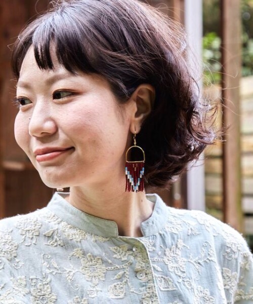 チャイハネ（チャイハネ）の「【チャイハネ】タルティアピアス 片耳用1pcs（ピアス（片耳用）・レディース・グレー/ブラウン/レッド・FREE）」の6枚目の写真