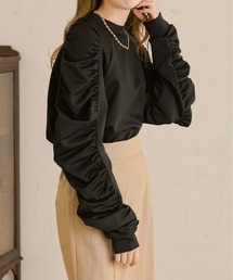 Ambre Neige | シャーリングスリーブトップス／【WEB/EC限定商品】(Tシャツ/カットソー)