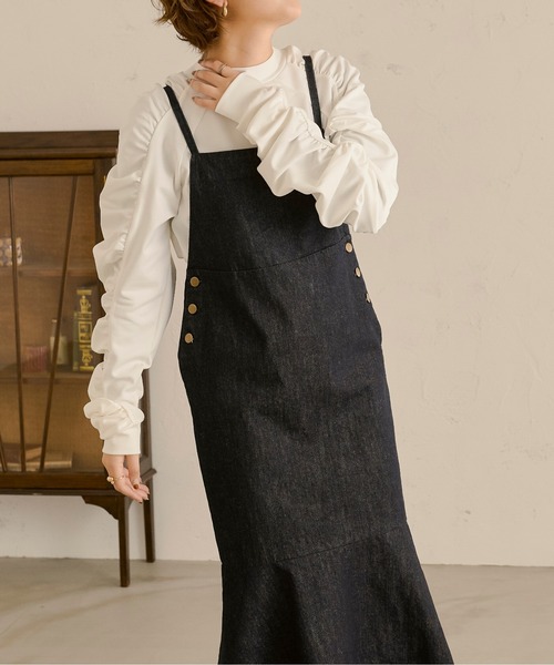 Ambre Neige（アンブルネージュ）の「シャーリングスリーブトップス／【WEB/EC限定商品】（Tシャツ/カットソー・レディース・ブラック/ベージュ/オフホワイト・FREE）」の4枚目の写真