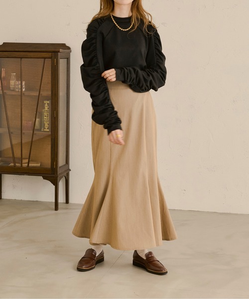 Ambre Neige（アンブルネージュ）の「シャーリングスリーブトップス／【WEB/EC限定商品】（Tシャツ/カットソー・レディース・ブラック/ベージュ/オフホワイト・FREE）」の12枚目の写真