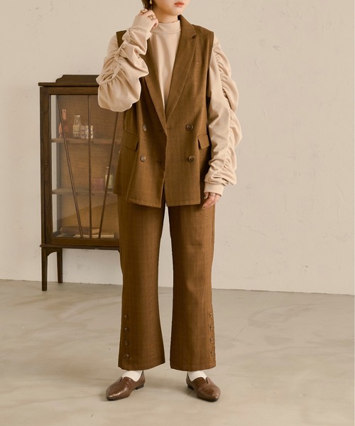 Ambre Neige（アンブルネージュ）の「シャーリングスリーブトップス／【WEB/EC限定商品】（Tシャツ/カットソー・レディース・ブラック/ベージュ/オフホワイト・FREE）」の20枚目の写真