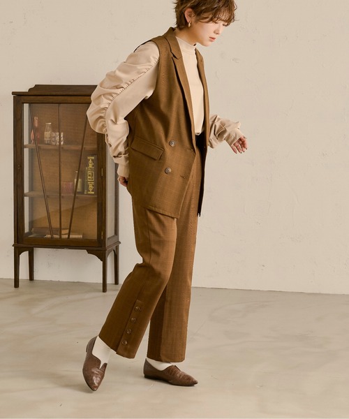 Ambre Neige（アンブルネージュ）の「シャーリングスリーブトップス／【WEB/EC限定商品】（Tシャツ/カットソー・レディース・ブラック/ベージュ/オフホワイト・FREE）」の19枚目の写真