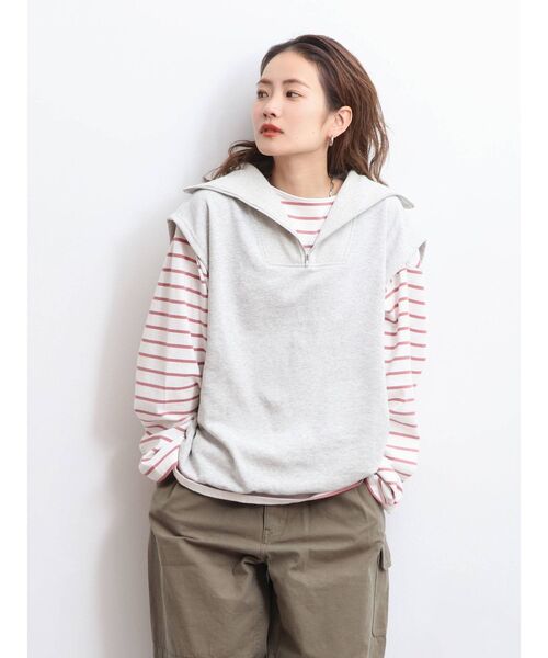 Ungrid（アングリッド）の「【WEB限定】ジップルーズノースリスウェット（スウェット・レディース・ライトグレー/ブラック/ピンク/オレンジ/ブルー・FREE）」の3枚目の写真