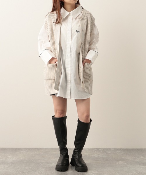 Heather（ヘザー）の「カーデニットベスト　272540（ベスト・レディース・ブラック/オフホワイト・FREE）」の18枚目の写真
