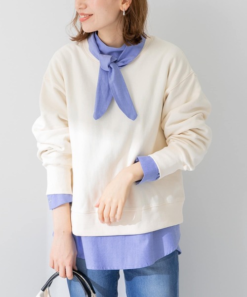 URBAN RESEARCH Sonny Label（アーバンリサーチサニーレーベル）の「クルーネックボックススウェット（スウェット・レディース・チャコールグレー/ブルー系その他/オフホワイト・FREE）」の2枚目の写真