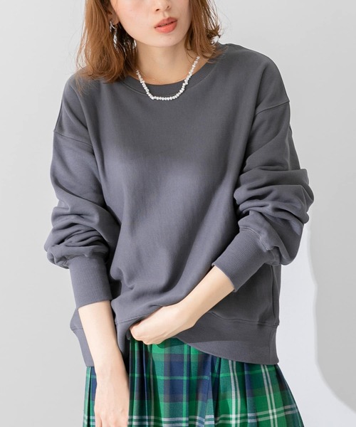 URBAN RESEARCH Sonny Label（アーバンリサーチサニーレーベル）の「クルーネックボックススウェット（スウェット・レディース・チャコールグレー/ブルー系その他/オフホワイト・FREE）」の10枚目の写真