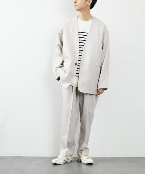 FREAK'S STORE（フリークスストア）の「FREAK'S STORE/フリークスストア ノーカラーシャツジャケット（ノーカラージャケット・メンズ・ブラック/ブラウン/グレイッシュベージュ・MEDIUM/LARGE）」の22枚目の写真