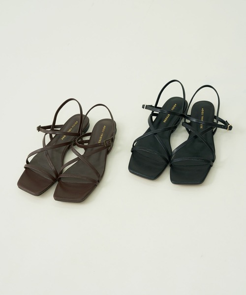 ADIEU TRISTESSE（アデュートリステス）の「スクエアトゥ華奢サンダル（サンダル・レディース・ブラック/ブラウン・M/L/S）」の3枚目の写真