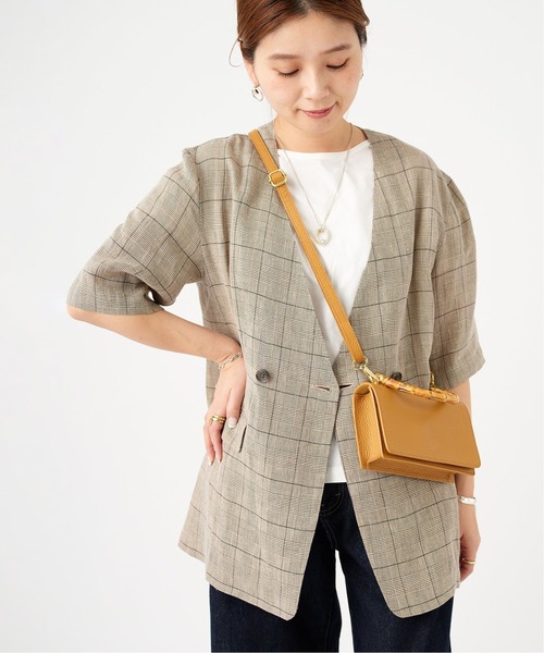JOURNAL STANDARD 麻ジャケット JOURNAL STANDARD（ジャーナルスタンダード）の「PE麻チェック