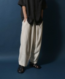 ANPAS | Cotton Linen Tuck Wide Ankle Length Balloon Pants/綿麻 タックワイドアンクルバルーンパンツ ワイドテーパードパンツ イージーパンツ(その他パンツ)