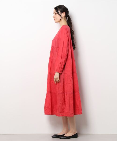 チャイハネ（チャイハネ）の「【チャイハネ】ティアードワンピース（ワンピース・レディース・ホワイト/レッド/ブルー/グリーン・FREE）」の6枚目の写真