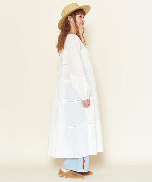 チャイハネ（チャイハネ）の「【チャイハネ】ティアードワンピース（ワンピース・レディース・ホワイト/レッド/ブルー/グリーン・FREE）」の12枚目の写真