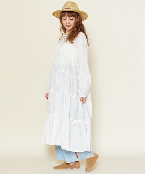 チャイハネ（チャイハネ）の「【チャイハネ】ティアードワンピース（ワンピース・レディース・ホワイト/レッド/ブルー/グリーン・FREE）」の13枚目の写真