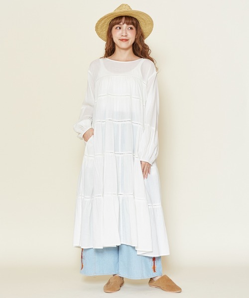 チャイハネ（チャイハネ）の「【チャイハネ】ティアードワンピース（ワンピース・レディース・ホワイト/レッド/ブルー/グリーン・FREE）」の20枚目の写真