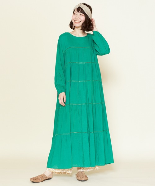 チャイハネ（チャイハネ）の「【チャイハネ】ティアードワンピース（ワンピース・レディース・ホワイト/レッド/ブルー/グリーン・FREE）」の22枚目の写真