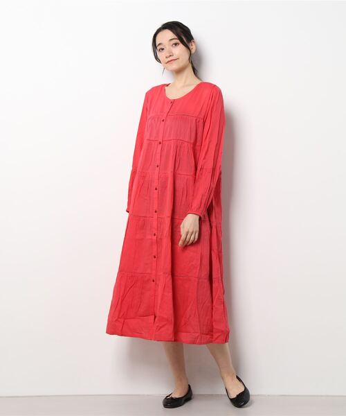 チャイハネ（チャイハネ）の「【チャイハネ】ティアードワンピース（ワンピース・レディース・ホワイト/レッド/ブルー/グリーン・FREE）」の5枚目の写真