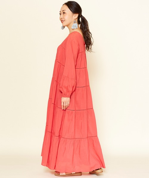 チャイハネ（チャイハネ）の「【チャイハネ】ティアードワンピース（ワンピース・レディース・ホワイト/レッド/ブルー/グリーン・FREE）」の8枚目の写真