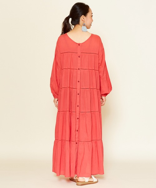 チャイハネ（チャイハネ）の「【チャイハネ】ティアードワンピース（ワンピース・レディース・ホワイト/レッド/ブルー/グリーン・FREE）」の9枚目の写真