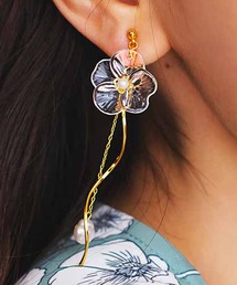 IEDIT | ＩＥＤＩＴ　耳もとに華やぎを添える　ポピーのイヤアクセサリー〈クリア〉(ピアス（両耳用）)