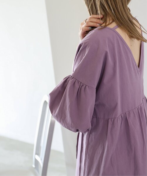 RAY CASSIN（レイカズン）の「スリーブリボンギャザーワンピース（ワンピース・レディース・オフホワイト/パープル/ベージュ・FREE）」の12枚目の写真