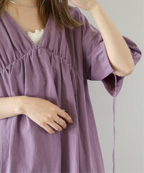 RAY CASSIN（レイカズン）の「スリーブリボンギャザーワンピース（ワンピース・レディース・オフホワイト/パープル/ベージュ・FREE）」の13枚目の写真