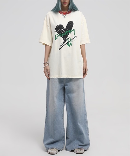 MASONPRINCE（メイソンプリンス）の「グランジ加工 ワイドシルエットデニム NZK21231【DO NOT TAG】（デニムパンツ・レディース・ブルー/ブラック/ライトブルー・S/M/L）」の14枚目の写真