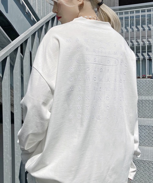 Figments(フィグメンツ)の「WORDSロンT(Tシャツ/カットソー・レディース・スミクロ/ピンク/ホワイト・FREE)」の2枚目の写真