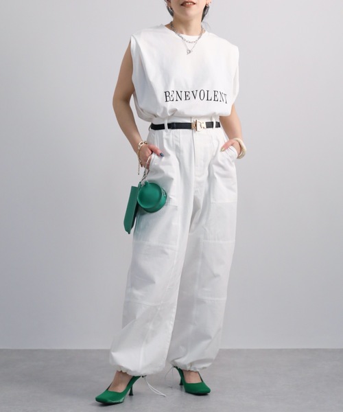 ap retro（アプレトロ）の「裾絞りツイルイージーパンツ/ミリタリーパンツ/カーゴパンツ（カーゴパンツ・レディース・ホワイト/ブラック/カーキ/グレイッシュベージュ・FREE）」の11枚目の写真