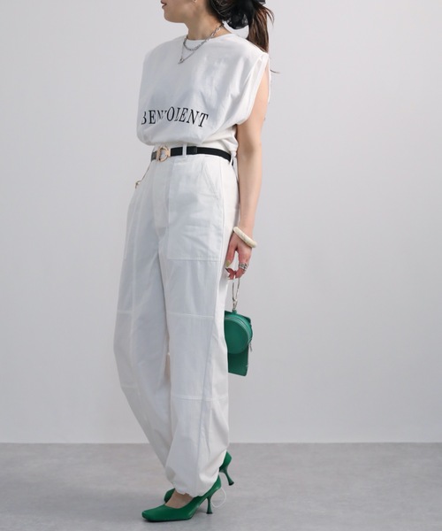 ap retro（アプレトロ）の「裾絞りツイルイージーパンツ/ミリタリーパンツ/カーゴパンツ（カーゴパンツ・レディース・ホワイト/ブラック/カーキ/グレイッシュベージュ・FREE）」の13枚目の写真