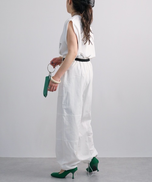 ap retro（アプレトロ）の「裾絞りツイルイージーパンツ/ミリタリーパンツ/カーゴパンツ（カーゴパンツ・レディース・ホワイト/ブラック/カーキ/グレイッシュベージュ・FREE）」の14枚目の写真