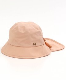 リボン日よけ付きハット_UVカット_撥水加工