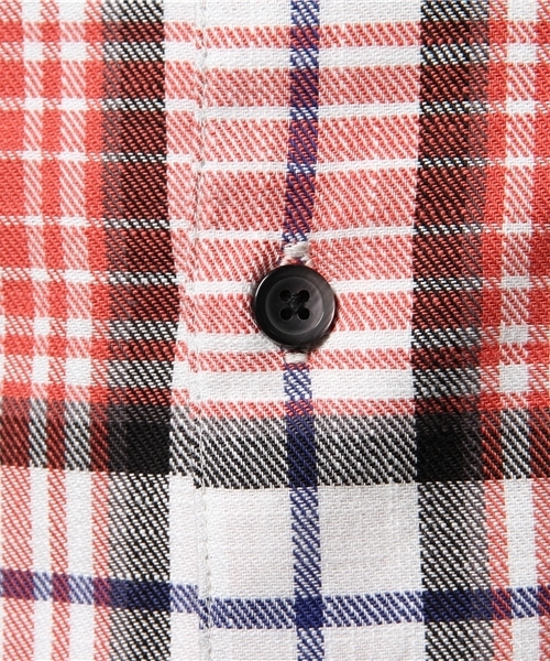 R.NEWBOLD（アールニューボールド）の「COTON PLAID SHIRT/チェック柄シャツ/155600（シャツ/ブラウス・メンズ・レッド/ベージュ・MEDIUM/SMALL/LARGE/X-LARGE）」の9枚目の写真