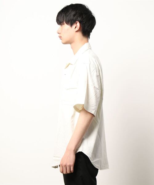orSlow（オアスロウ）の「orSlow | ハーフスリーブ オフィサーシャツ ECRU MEN（シャツ/ブラウス・メンズ・アイボリー・2/3/4）」の2枚目の写真