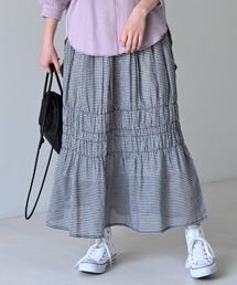 LUPILIEN | Made in India◇シアーチェック・ストライプ　スカート(スカート)