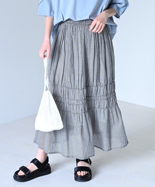 LUPILIEN（ルピリアン）の「Made in India◇シアーチェック・ストライプ　スカート（スカート・レディース・A/B・FREE）」の3枚目の写真