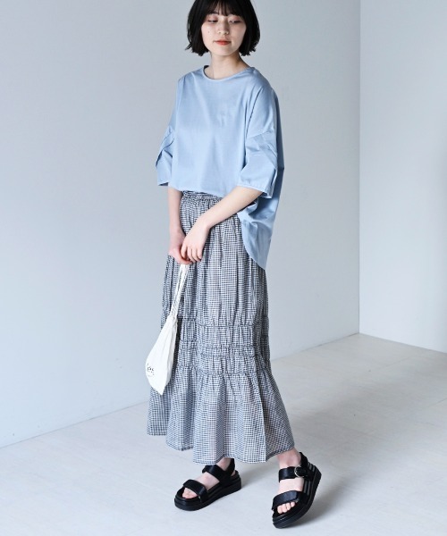 LUPILIEN（ルピリアン）の「Made in India◇シアーチェック・ストライプ　スカート（スカート・レディース・A/B・FREE）」の4枚目の写真