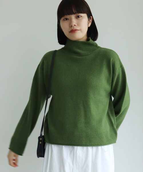 【美品】bulle de savon購入　英国製　タートルネック　ニット bulle de savon（ビュルデサボン）の「ジーロンラム タートルプル