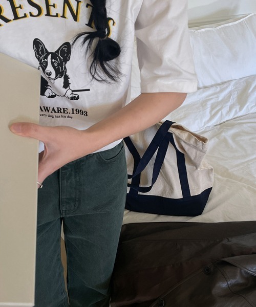 Vipoa(ヴィポア)の「dog プリントtee(Tシャツ/カットソー・レディース・ホワイト/ピンク/オートミール・FREE)」の7枚目の写真