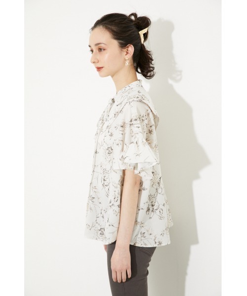 rienda（リエンダ）の「ボタニカルフリルスリーブブラウス（シャツ/ブラウス・レディース・ブラウン/グリーン/アイボリー・FREE）」の20枚目の写真