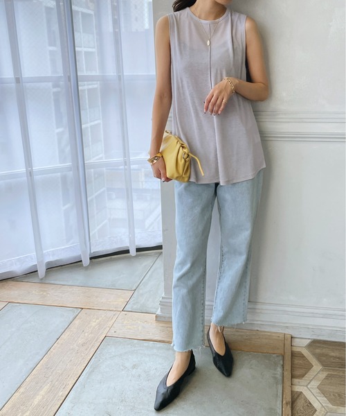 StyleSea（スタイルシー）の「センターメロウシアータンクトップ（タンクトップ・レディース・ライトグレー/ブラック/オフホワイト/ミント/ピンクベージュ・MEDIUM）」の13枚目の写真