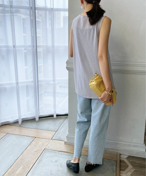 StyleSea（スタイルシー）の「センターメロウシアータンクトップ（タンクトップ・レディース・ライトグレー/ブラック/オフホワイト/ミント/ピンクベージュ・MEDIUM）」の14枚目の写真