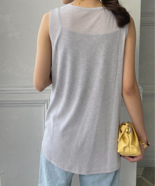 StyleSea（スタイルシー）の「センターメロウシアータンクトップ（タンクトップ・レディース・ライトグレー/ブラック/オフホワイト/ミント/ピンクベージュ・MEDIUM）」の21枚目の写真
