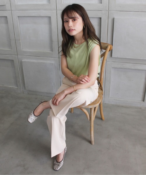 StyleSea（スタイルシー）の「センターメロウシアータンクトップ（タンクトップ・レディース・ライトグレー/ブラック/オフホワイト/ミント/ピンクベージュ・MEDIUM）」の12枚目の写真