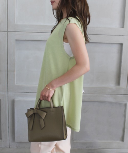 StyleSea（スタイルシー）の「センターメロウシアータンクトップ（タンクトップ・レディース・ライトグレー/ブラック/オフホワイト/ミント/ピンクベージュ・MEDIUM）」の8枚目の写真