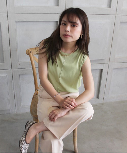 StyleSea（スタイルシー）の「センターメロウシアータンクトップ（タンクトップ・レディース・ライトグレー/ブラック/オフホワイト/ミント/ピンクベージュ・MEDIUM）」の11枚目の写真