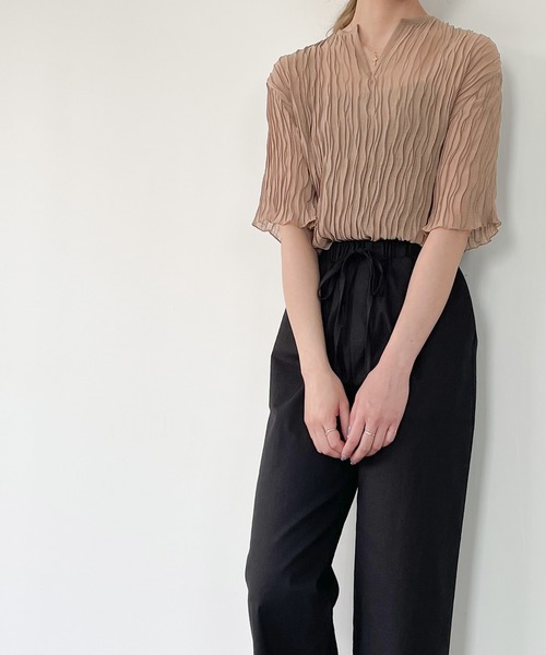 junoah(ジュノア)の「半袖ブラウス(シャツ/ブラウス・レディース・アイボリー・LARGE)」の2枚目の写真